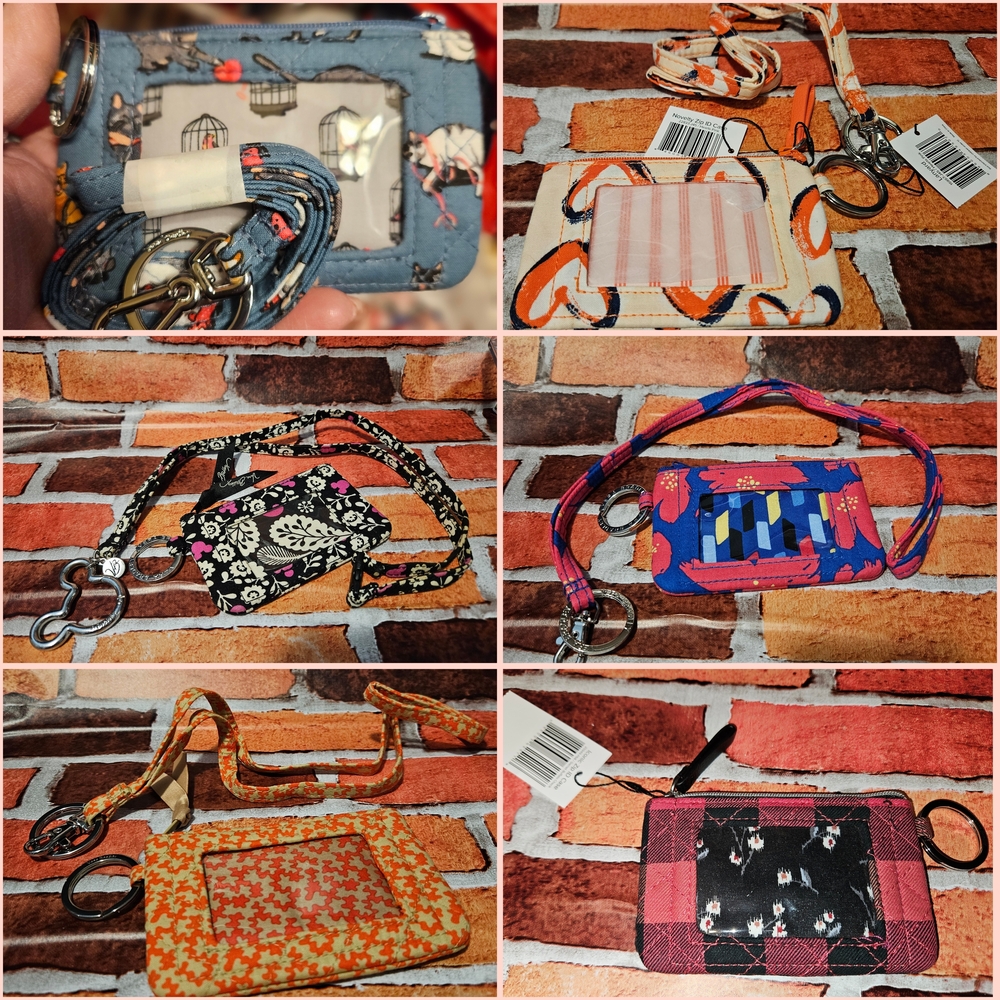 Vera Bradley- Colorful Fabric Card,Coin,ID Badge Holders & Landyards